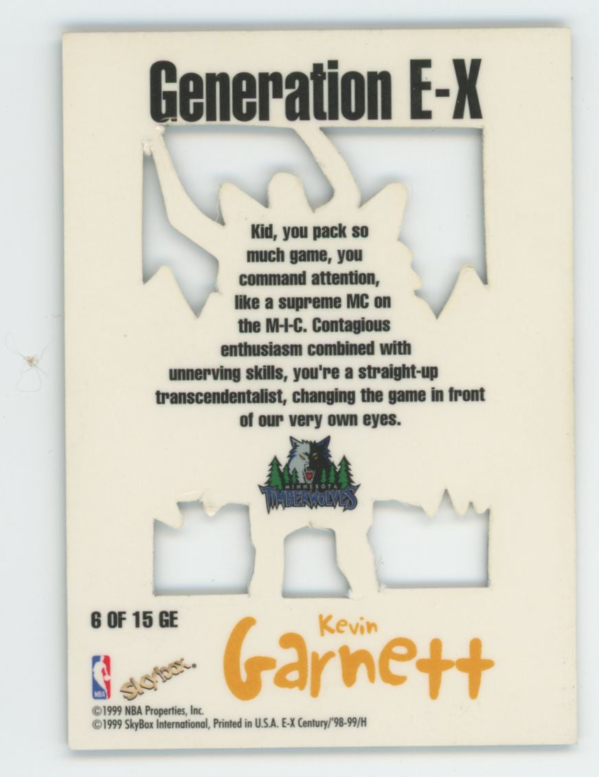 1998-99 Skybox EX Century Kevin Garnett Generation E-X #6