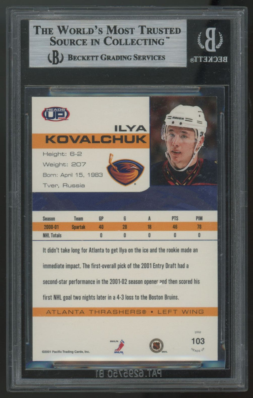 2001-02 Pacific Heads-Up Ilya Kovalchuk RC /999 #103 BGS 9