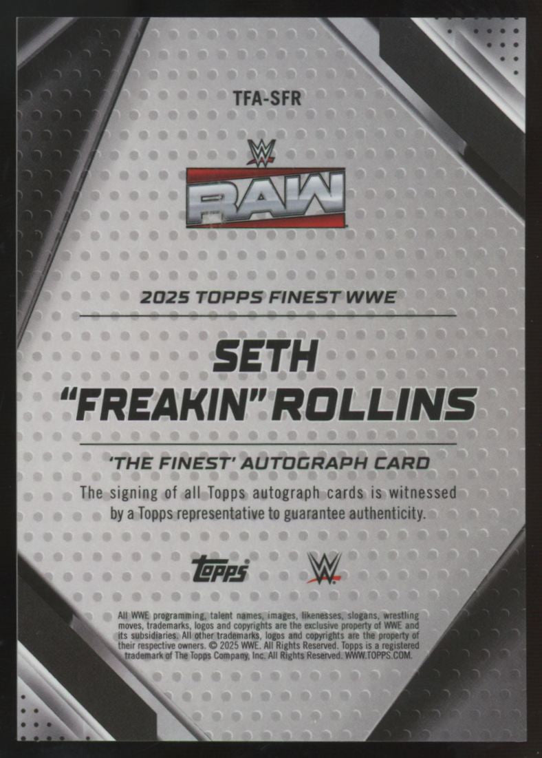 2025 Topps Finest WWE Seth "Freakin" Rollins The Finest Gold Refractor Auto /50