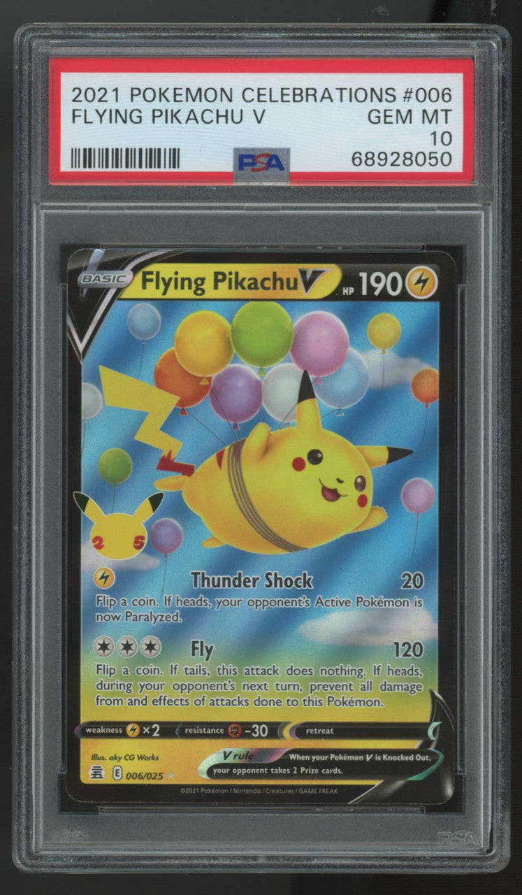 2021 Pokemon Flying Pikachu V Celebrations Collection #006 PSA 10