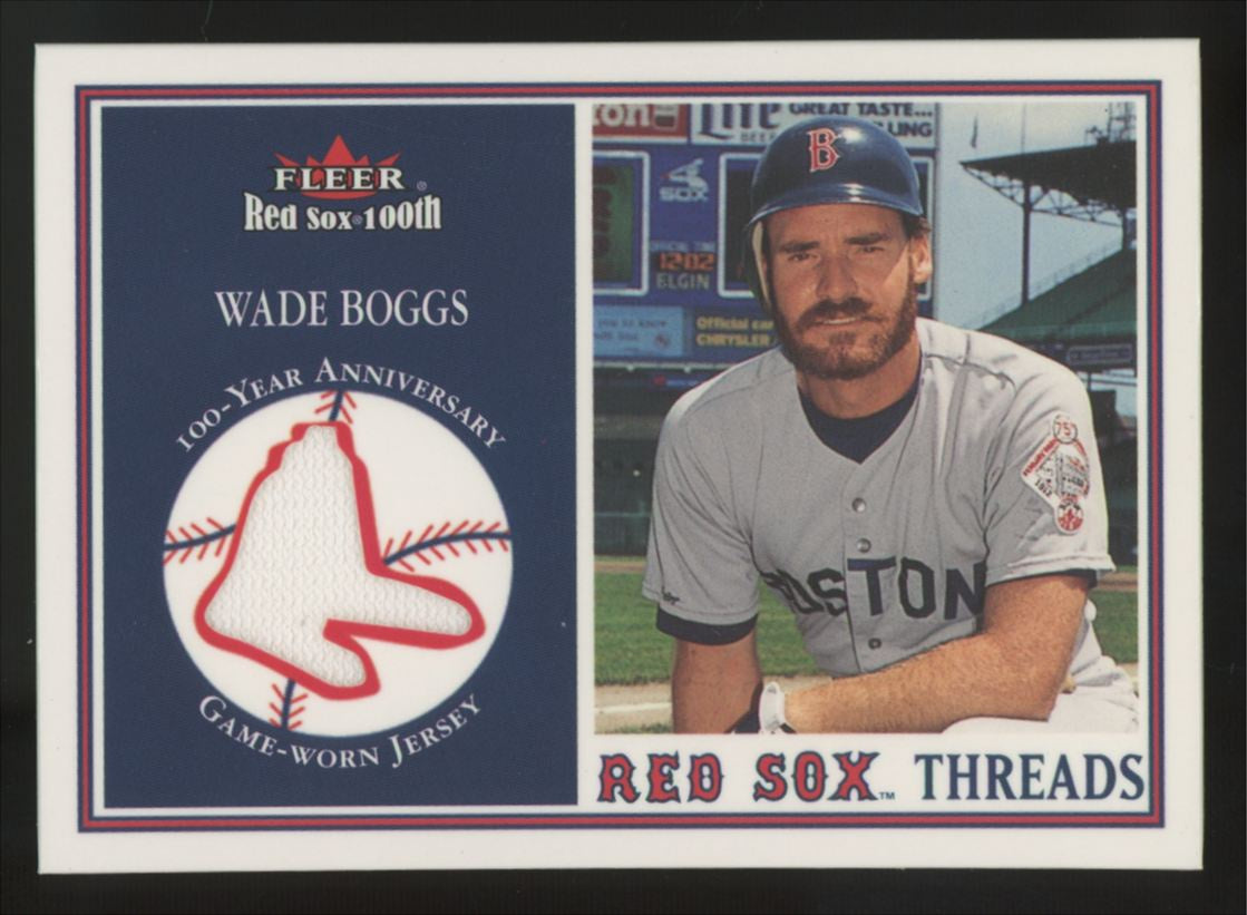 2001 Fleer Red Sox 100th Wade Bogs Red Sox Threads Patch