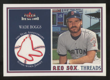 2001 Fleer Red Sox 100th Wade Bogs Red Sox Threads Patch