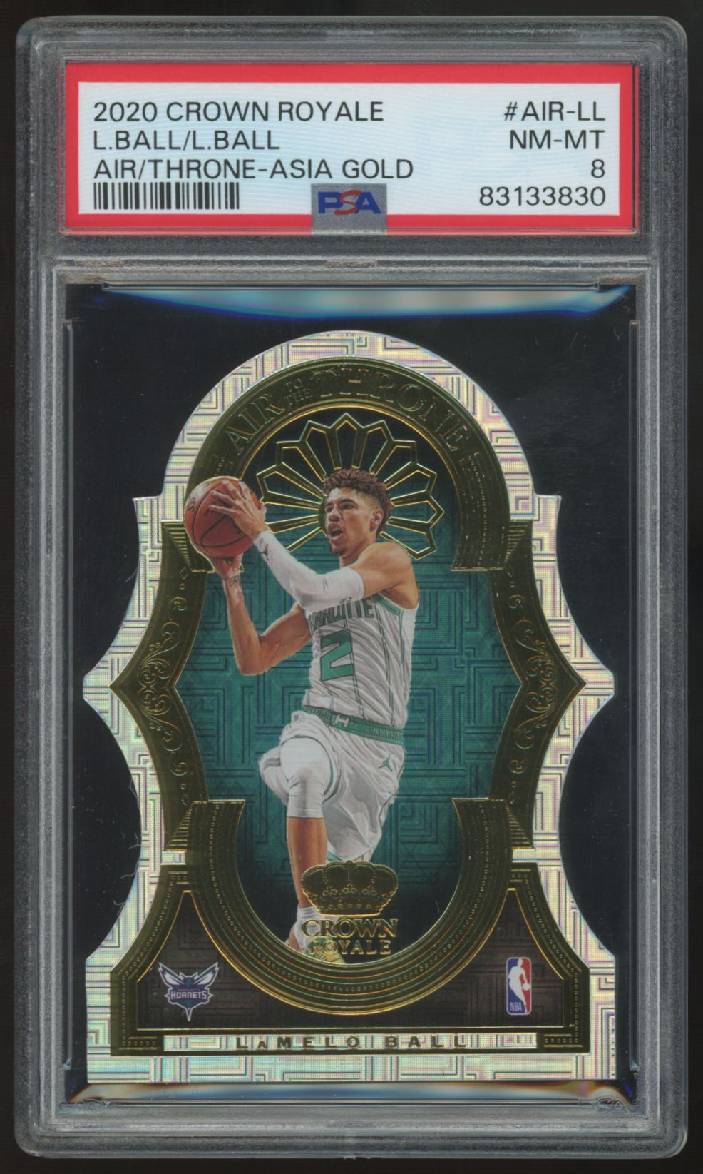 2020-21 Crown Royale LaMelo Ball/Lonzo Ball RC Air To The Throne Asia Gold PSA 8