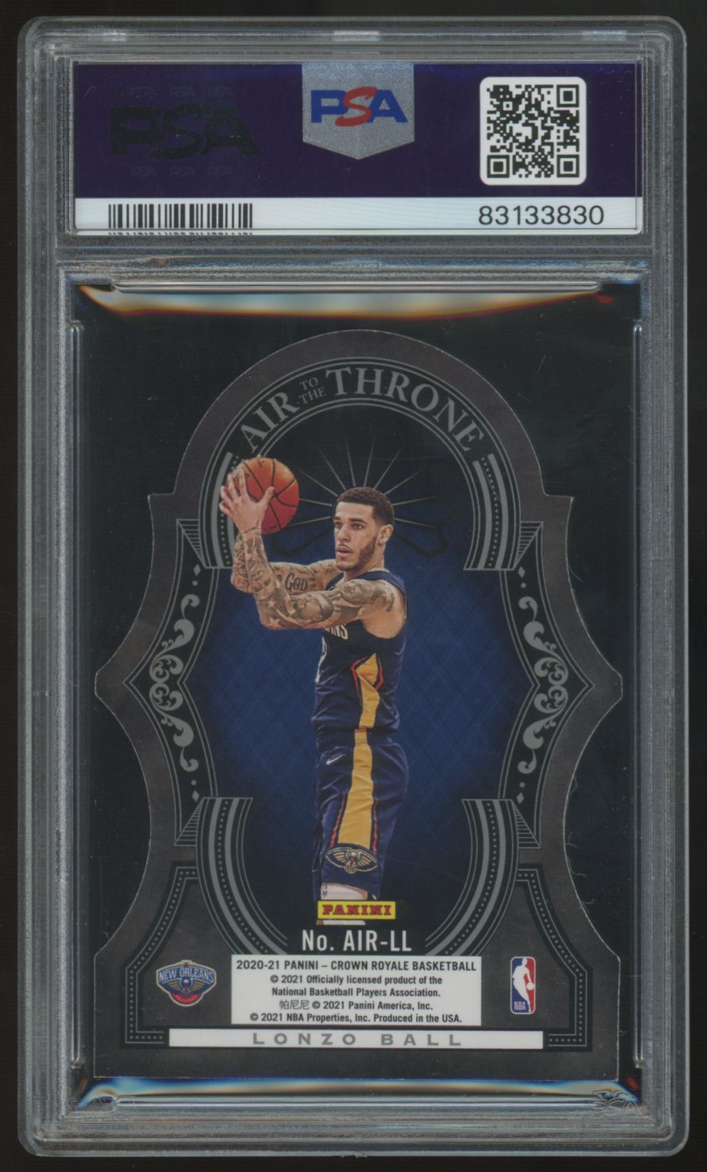 2020-21 Crown Royale LaMelo Ball/Lonzo Ball RC Air To The Throne Asia Gold PSA 8