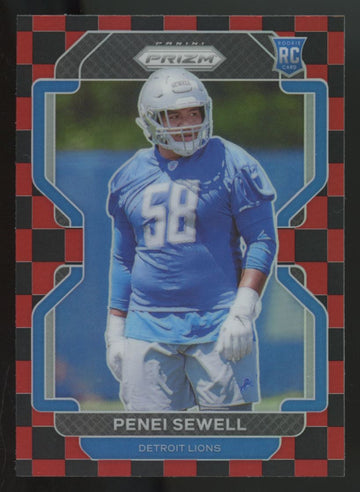 2021 Panini Prizm Penei Sewell RC Red & Black Checker SSP #429