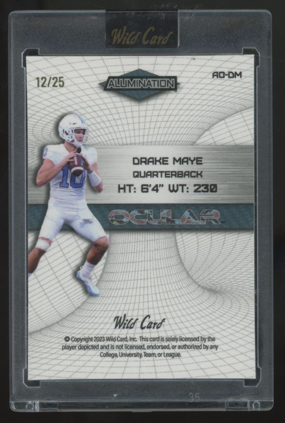 2023 Wild Card Alumination Drake Maye RC Ocular /25 #AO-DM