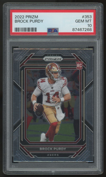 2022 Panini Prizm Brock Purdy RC #353 PSA 10 *268