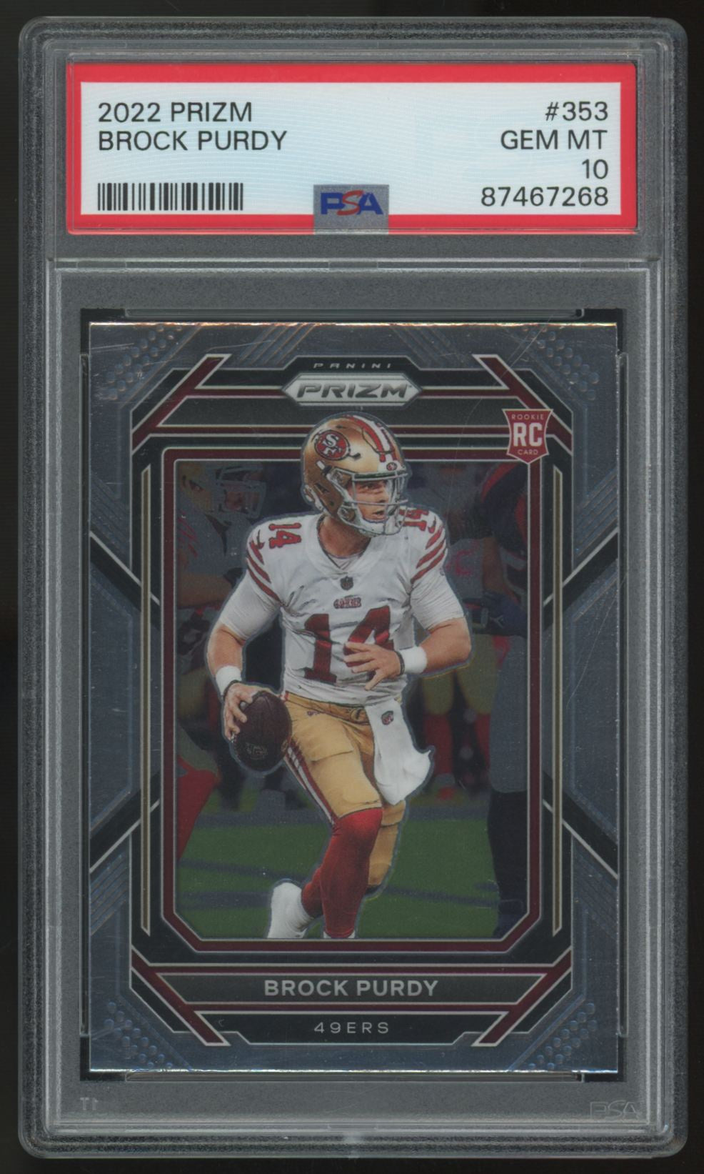 2022 Panini Prizm Brock Purdy RC #353 PSA 10 *268