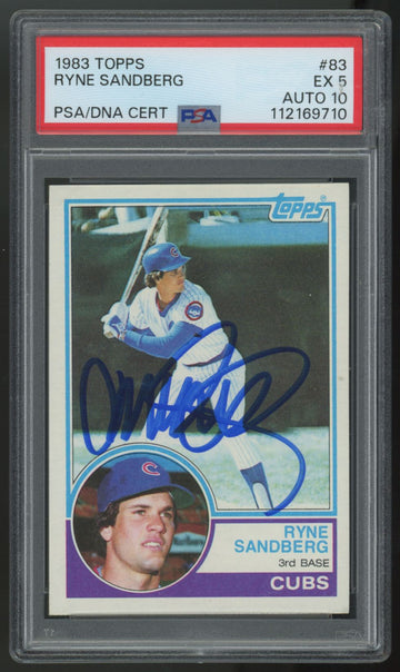 1983 Topps Ryne Sandberg Signed Auto #83 PSA 5 10