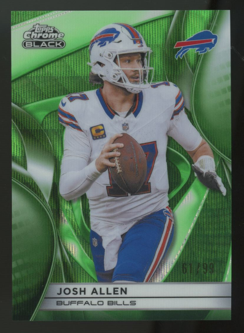 2025 Topps Chrome Black Josh Allen Green Wave /99 #12
