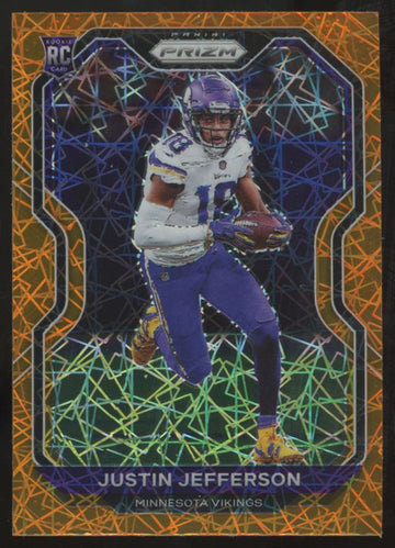 2020 Panini Prizm Justin Jefferson RC Orange Lazer #398