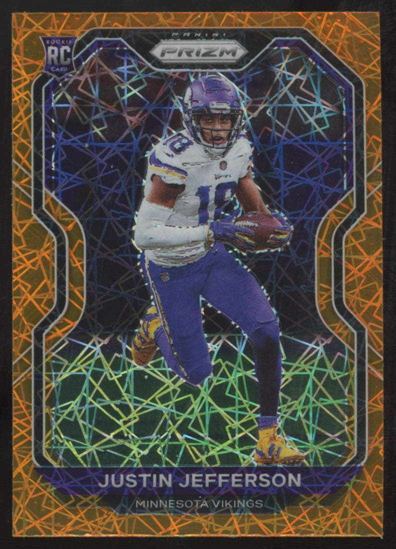 2020 Panini Prizm Justin Jefferson RC Orange Lazer #398
