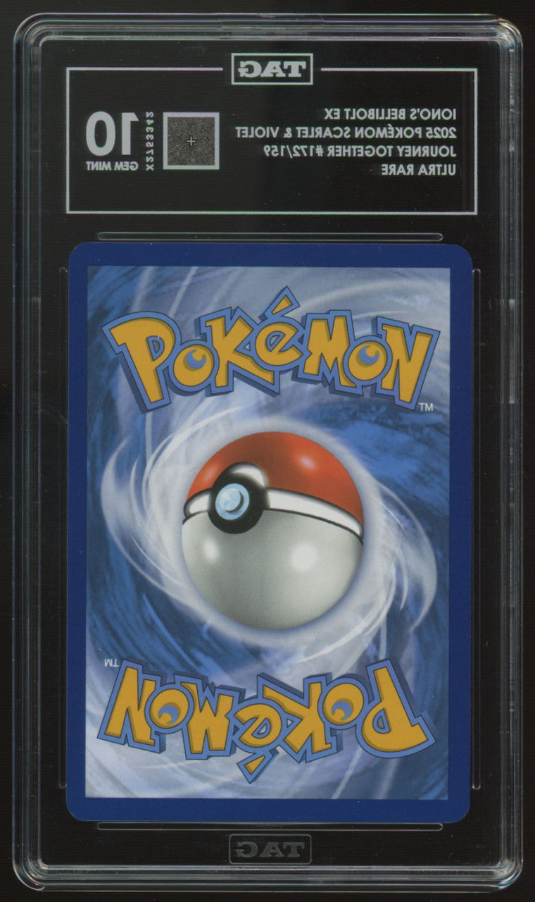 2025 Pokemon Iono's Bellibolt ex Journey Together Ultra Rare #172 TAG 10
