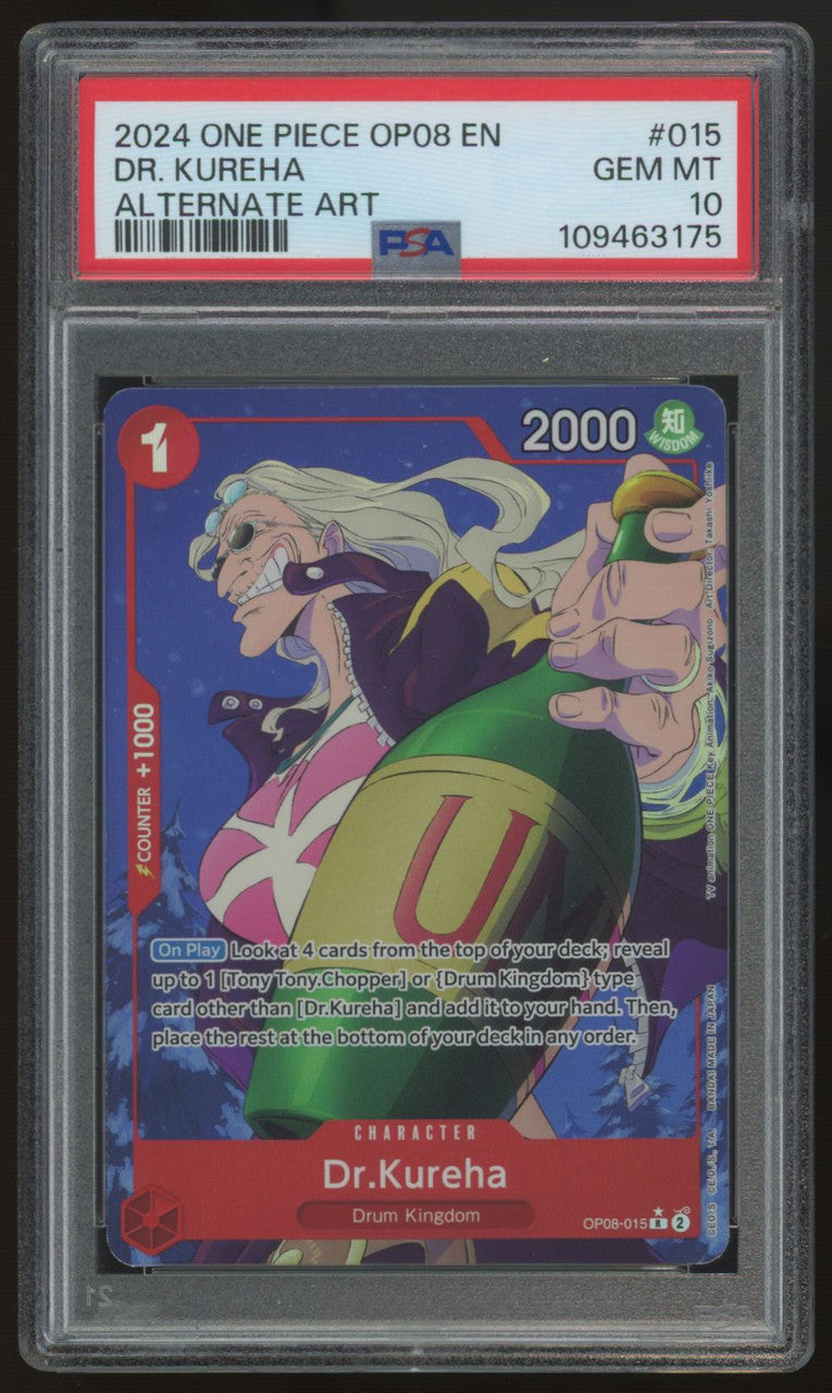 2024 One Piece Dr. Kureha OP08 Alt Art #015 PSA 10