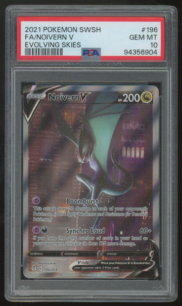 2021 Pokemon Noivern V Evolving Skies Full Art #196 PSA 10