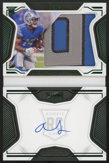 2021 Playbook Amon-Ra St. Brown RC Green Patch Auto Booklet RPA /25 #234 "C"