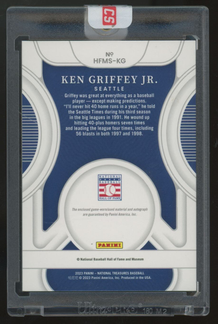 2023 National Treasures Ken Griffey Jr. HOF Holo Silver Patch Auto /10 #HFMS-KG