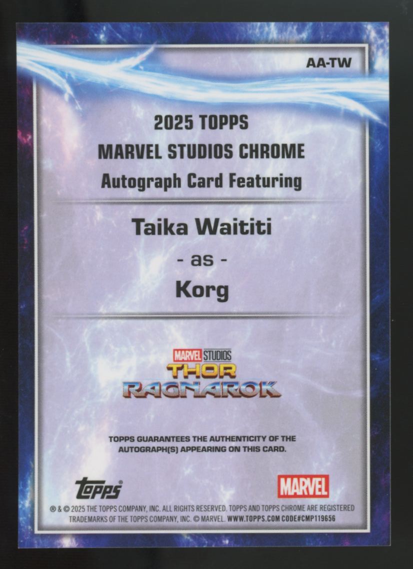 2025 Topps Chrome Marvel Studios Sapphire Korg/Taika Waititi Auto #AA-TW
