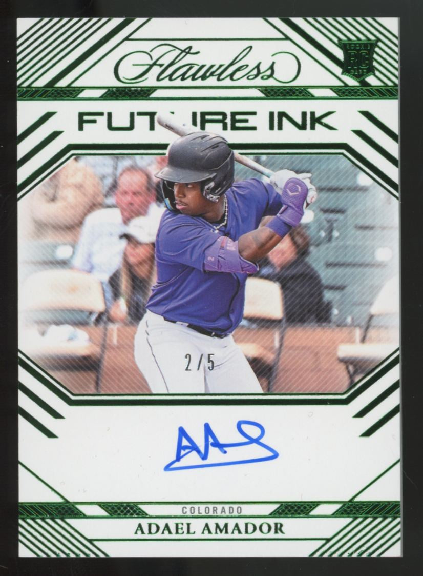 2024 Panini Flawless Adael Amador RC Emerald Future Ink Auto /5 #FI-AA