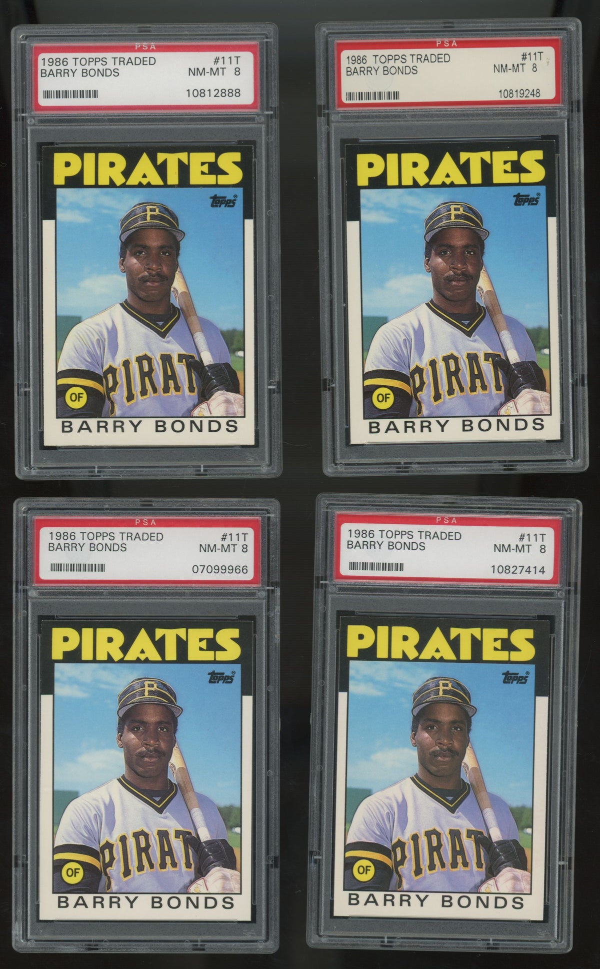 1986 Topps Traded Barry Bonds RC #11T PSA 8 (Lot Of 10) "B"