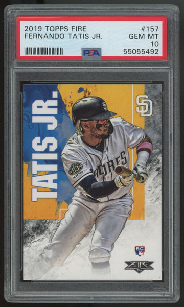 2019 Topps Fire Fernando Tatis Jr. RC #157 PSA 10 *492