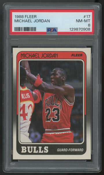 1988-89 Fleer Michael Jordan #17 PSA 8 *908