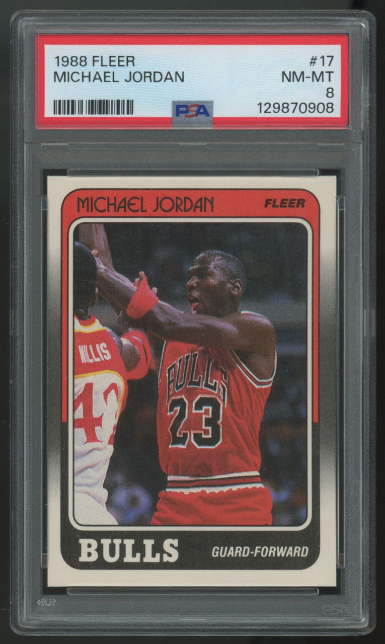 1988-89 Fleer Michael Jordan #17 PSA 8 *908