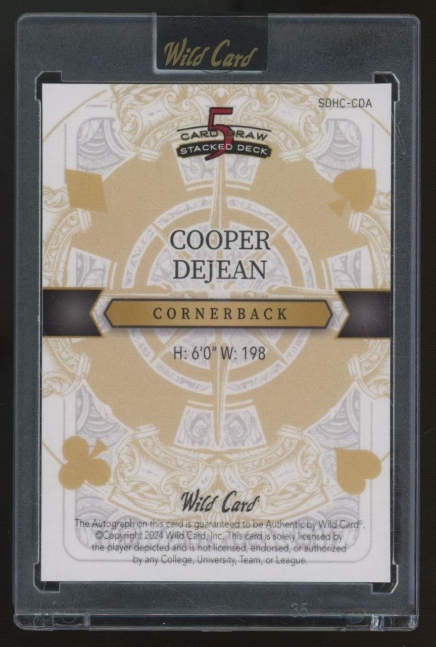 2024 Wild Card 5 Card Stack Cooper DeJean RC Black Jack Of Clubs Auto 1/1