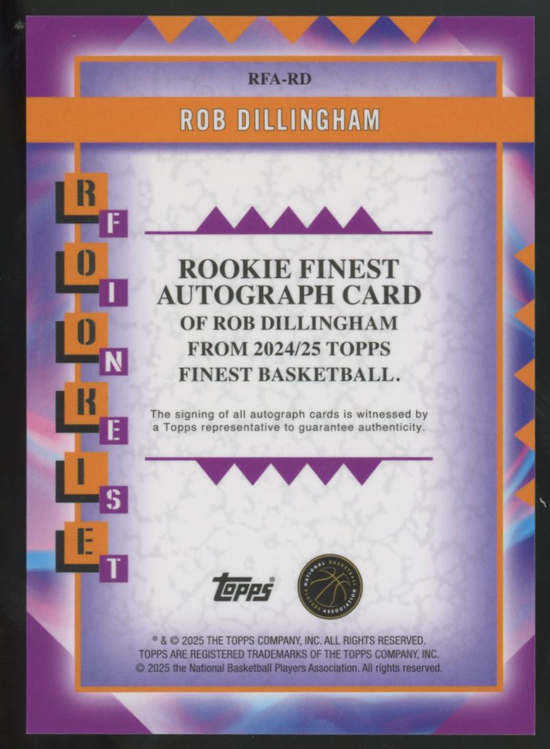 2024-25 Topps Finest Rob Dillingham RC Auto #RFA-RD