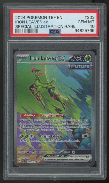 2024 Pokemon Iron Leaves ex Temporal Forces SIR #203 PSA 10