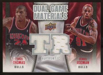 2009-10 Upper Deck Dennis Rodman Tyrus Thomas Dual Game Materials Patch #DG-RT