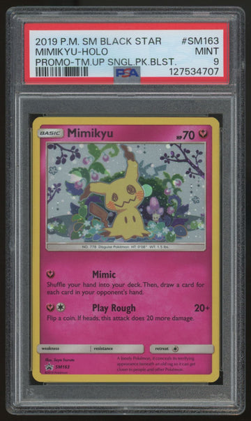 2019 Pokemon Mimikyu Team Up Promo Holo #SM163 PSA 9