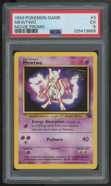 1999 Pokemon Mewtwo Movie Promo #3 PSA 5