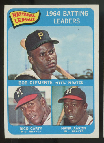 1965 Topps Clemente/Aaron/Carty '64 Batting Leaders #2 EX+ (MK)