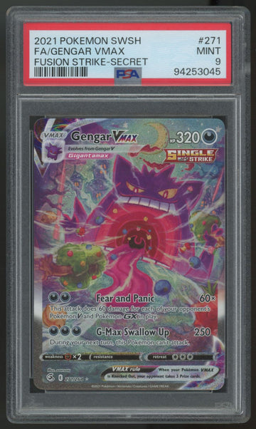 2021 Pokemon Gengar VMAX Fusion Strike Full Art Secret #271 PSA 9