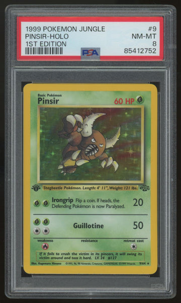 1999 Pokemon Pinsir 1st Edition Jungle Holo #9 PSA 8