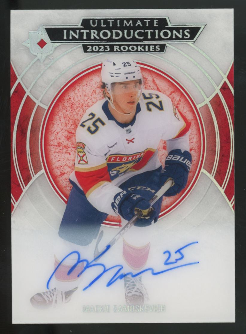 2023-24 Upper Deck Ultimate Mackie Samoskevich RC Introductions Auto #UI-48