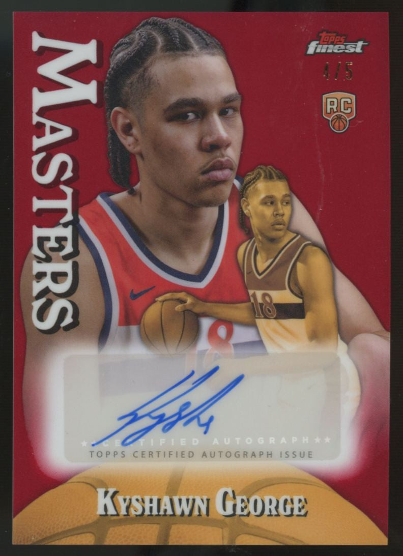 2024-25 Topps Finest Kyshawn George RC Masters Red Auto /5 #MA-KGE