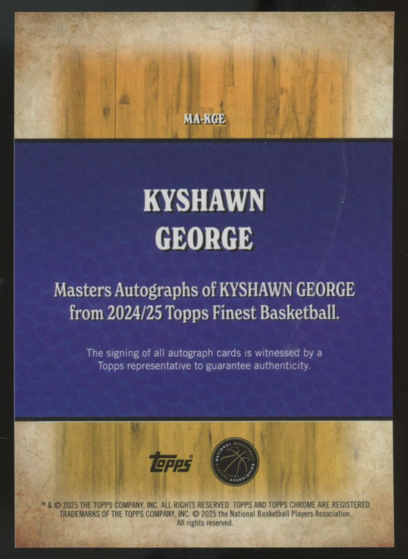 2024-25 Topps Finest Kyshawn George RC Masters Red Auto /5 #MA-KGE