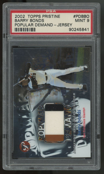 2002 Topps Pristine Barry Bonds Popular Demand Patch /1000 #PD-BBO PSA 9