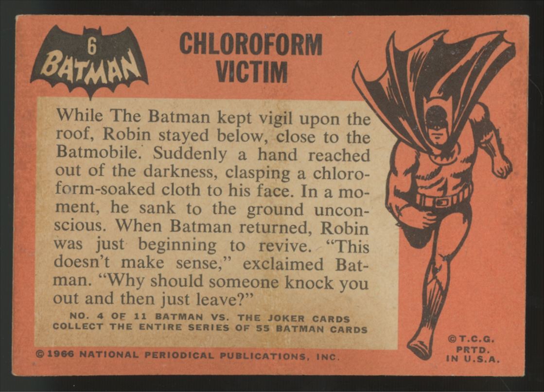 1966 Topps Batman Chloroform Victim #6 VG/EX