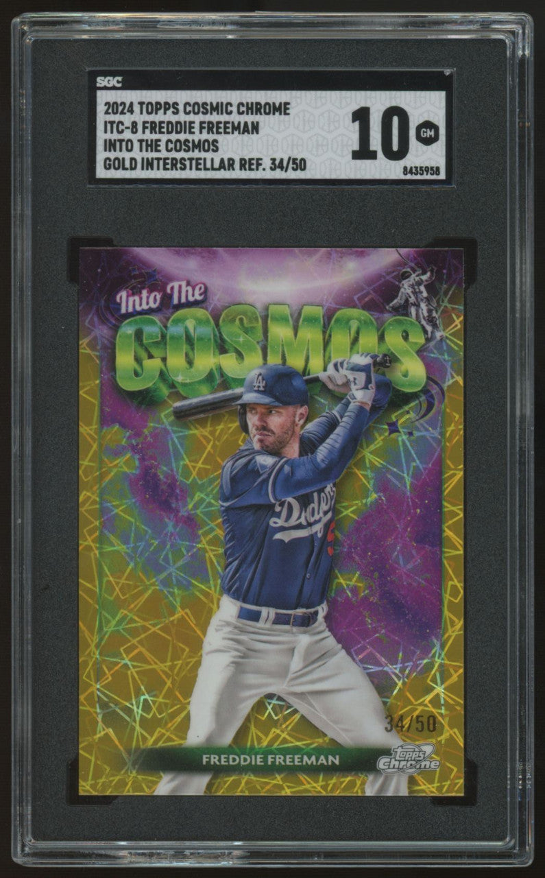 2024 Cosmic Chrome Freddie Freeman Into The Cosmos Gold Interstellar /50 SGC 10