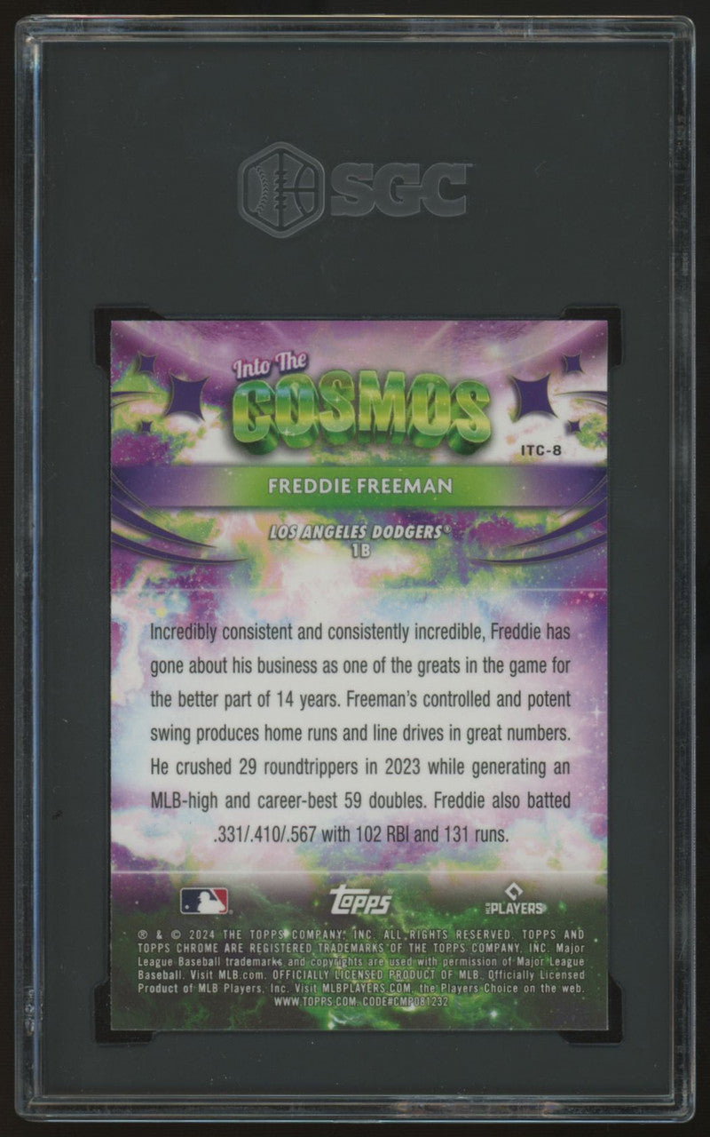 2024 Cosmic Chrome Freddie Freeman Into The Cosmos Gold Interstellar /50 SGC 10