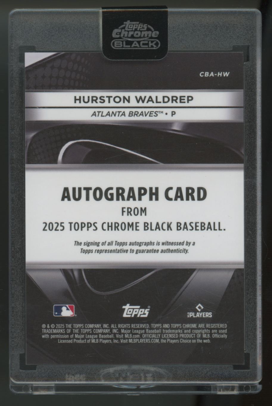 2025 Topps Chrome Black Hurston Waldrep RC Auto #CBA-HW