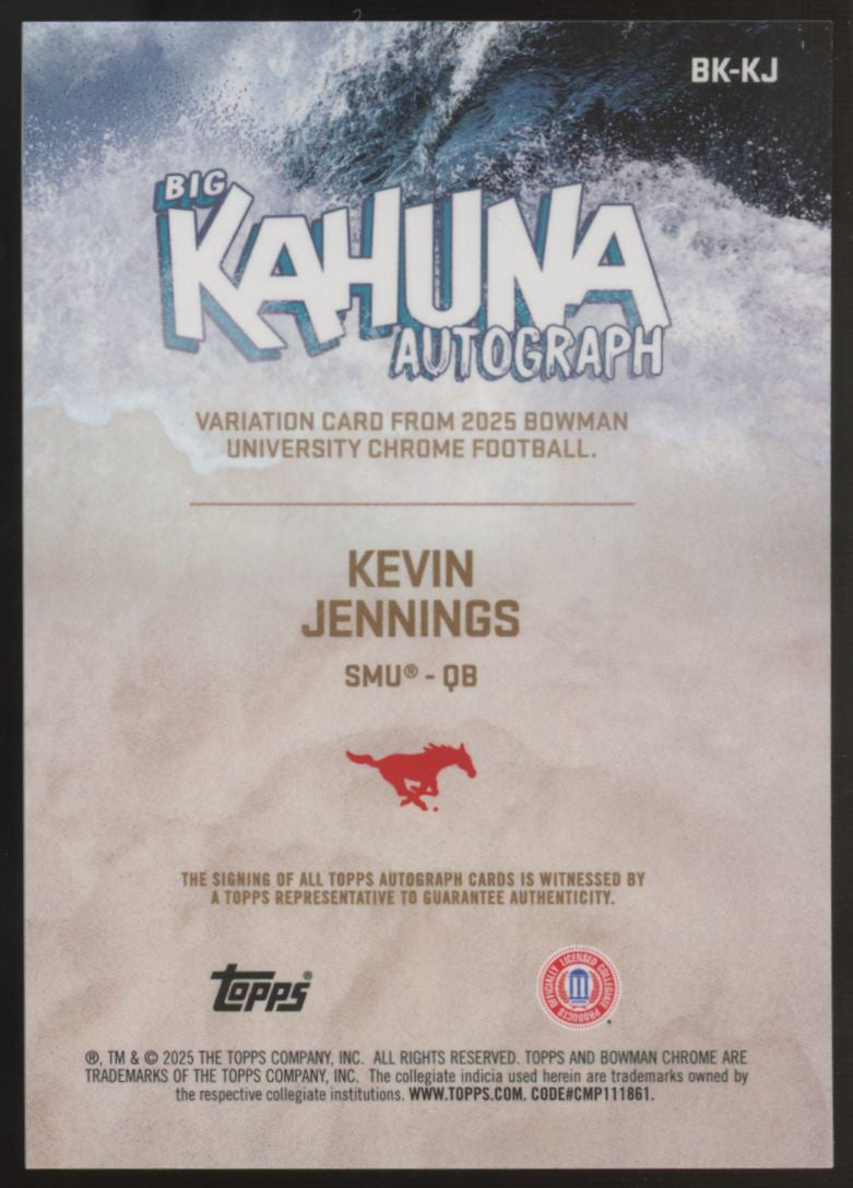 2025 Bowman Chrome U Kevin Jennings Big Kahuna Auto #BK-KJ