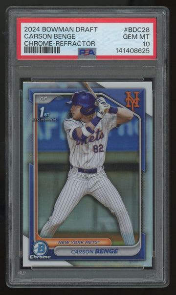 2024 Bowman Chrome Draft Carson Benge 1st Refractor #BDC-28 PSA 10
