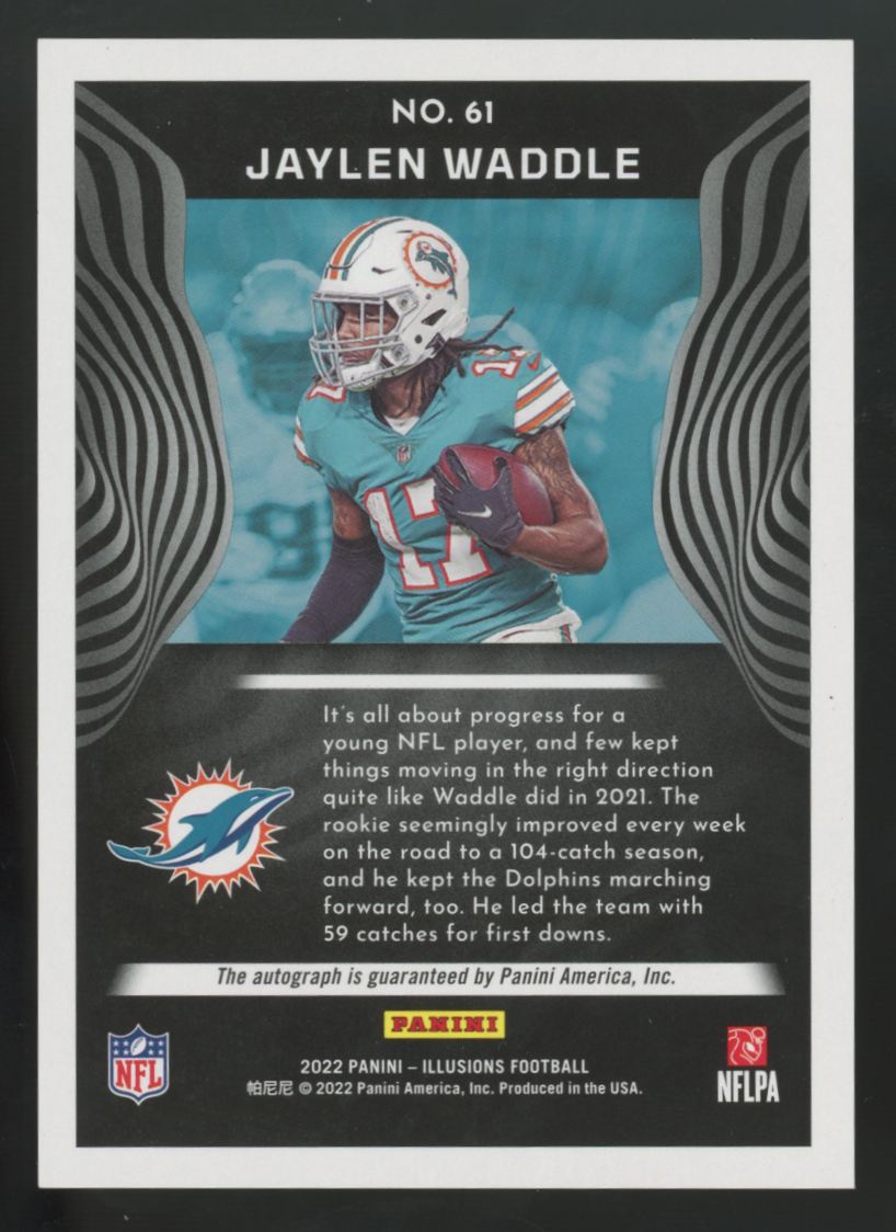 2022 Panini Illusions Jaylen Waddle Red Trophy Collection Auto /75 #61
