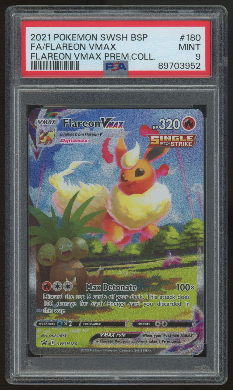 2021 Pokemon Flareon VMAX Full Art Premium Collection Promo #SWSH180 PSA 9