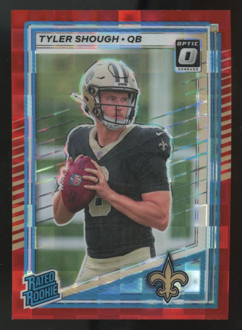 2025 Panini Donruss Optic Preview Tyler Shough RC Rated Rookie Red Pandora #304