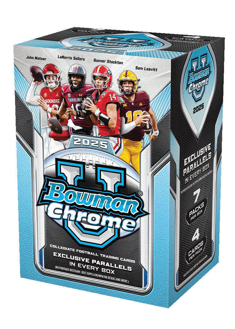2025 Bowman University Chrome Football Blaster Box Case (40)